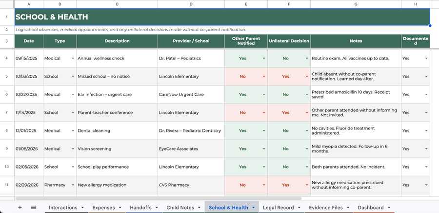 ParentRecord Digital Tracker — Reports